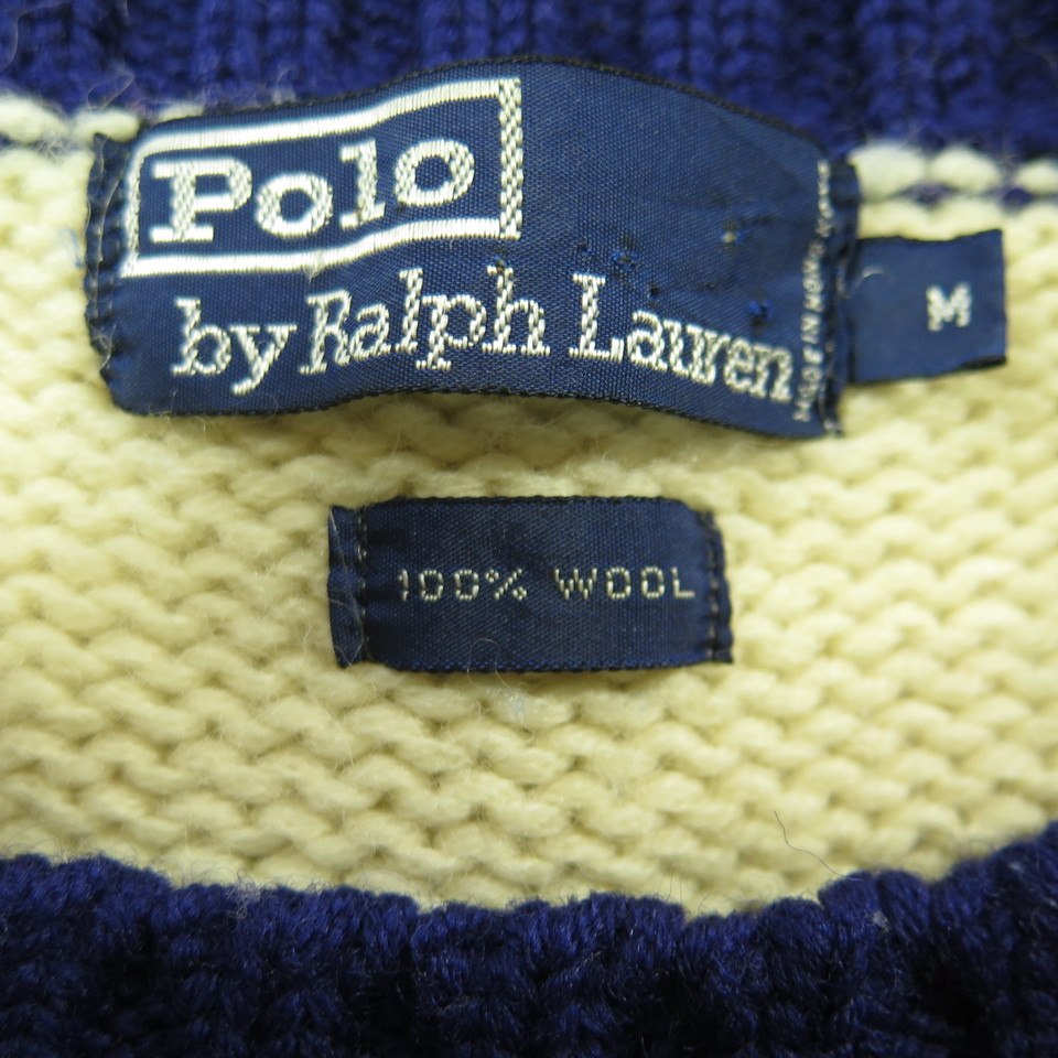 Vintage 90s Polo Ralph Lauren Wool Sweater Medium Stadium Hong Kong ...