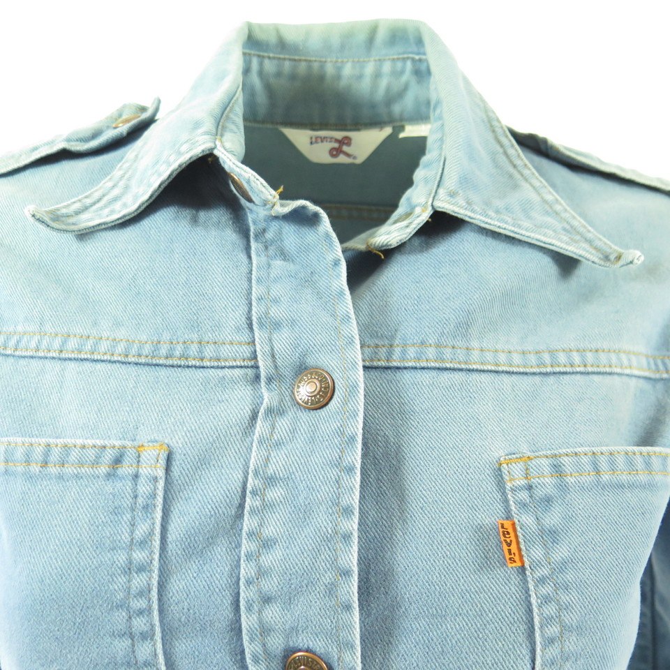 Vintage 60s Levis Denim Jacket Womens 7 Orange Tab Jacket Western | The ...