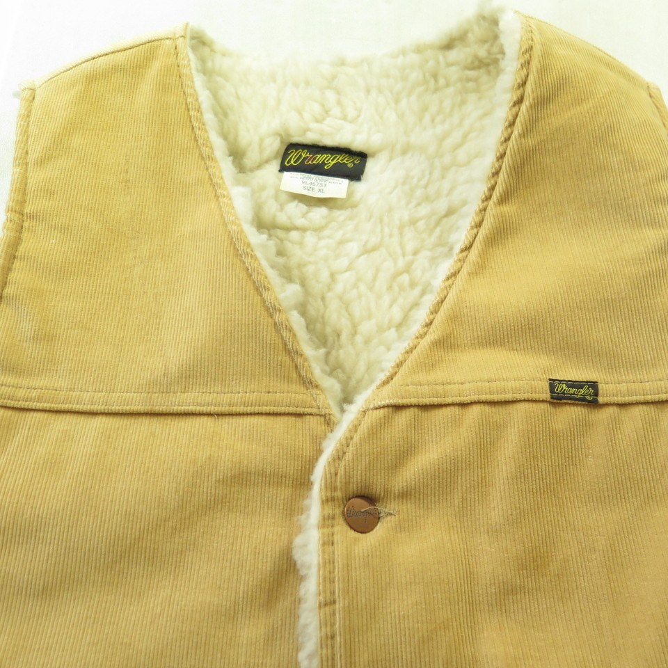 Vintage 70s Wrangler Vest Corduroy XL Deadstock Corduroy Fleece Nos | The  Clothing Vault