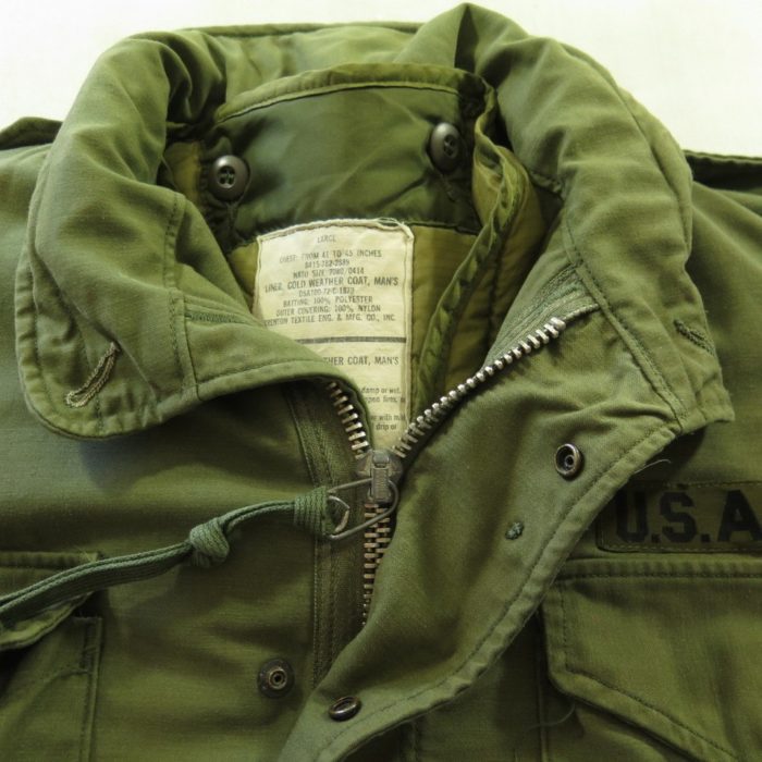 Vintage 70s M-65 Field Jacket L Military OG-107 w Liner Vietnam US Army ...