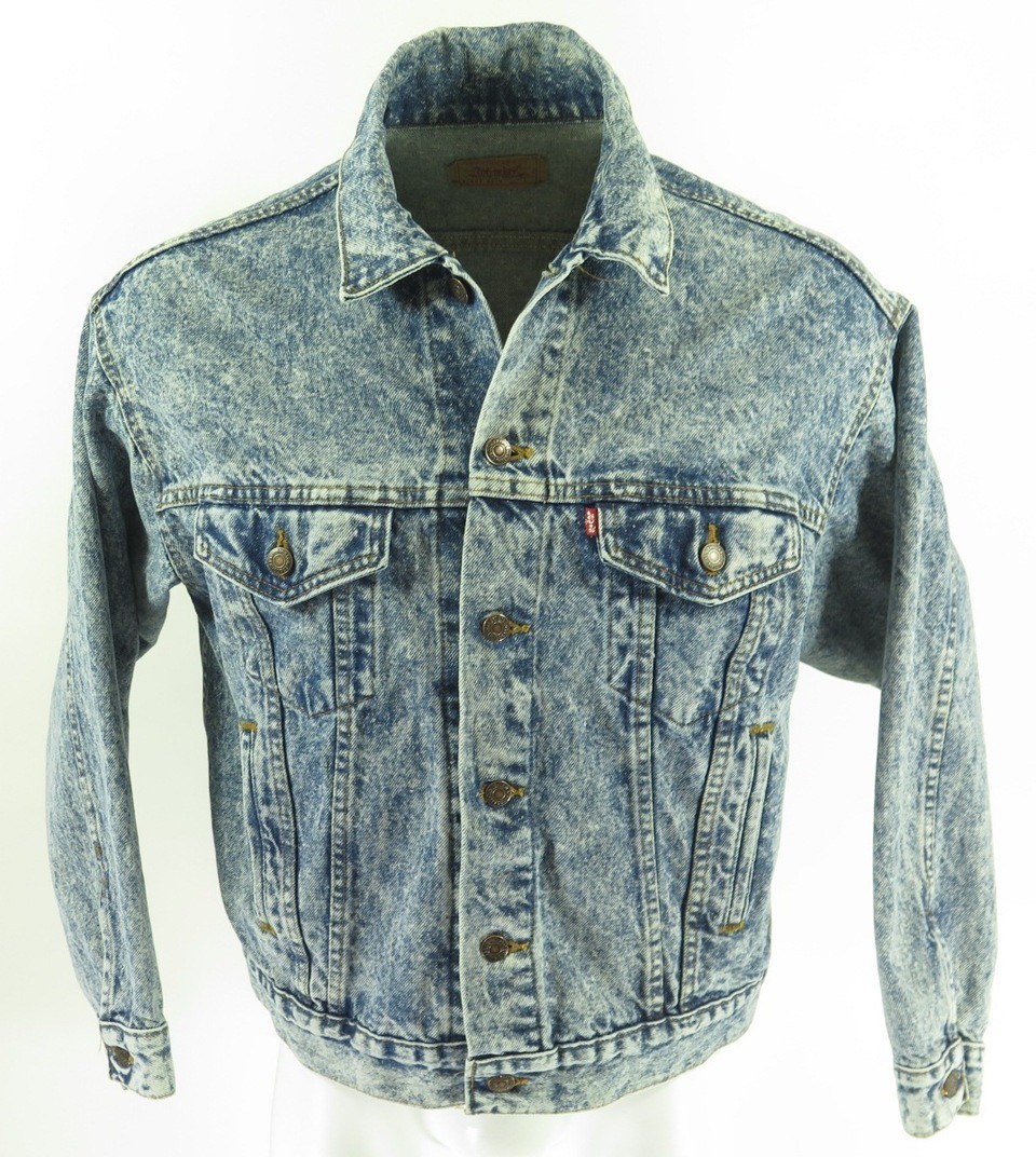 Vintage 80s Levis Acid Wash Denim Jacket L Luke Hemmings Trucker | The  Clothing Vault