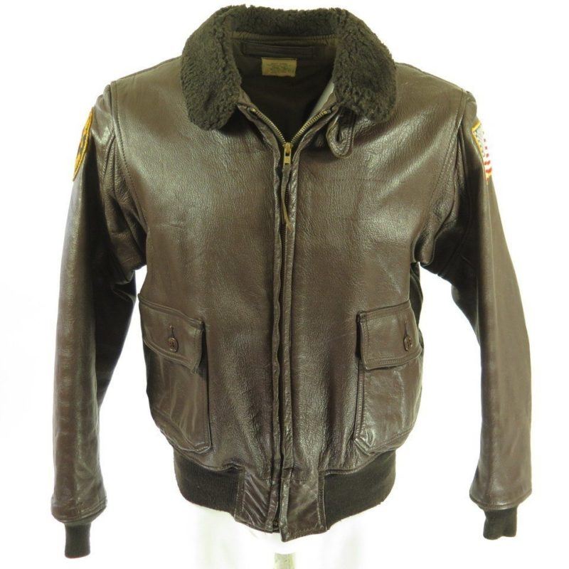 Vintage 70s G-1 Marine Corps Flight Leather Jacket 46 Vietnam Bomber ...