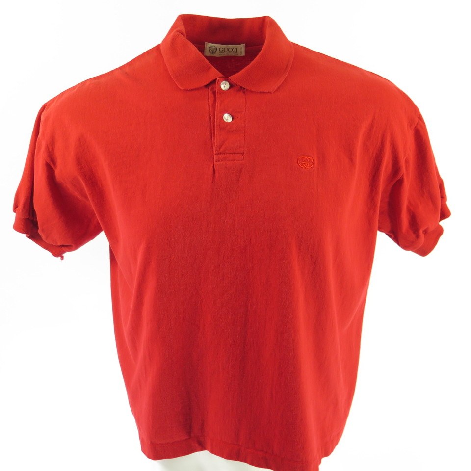 Vintage 80s Gucci Polo Shirt Mens Italy Red | The Clothing Vault