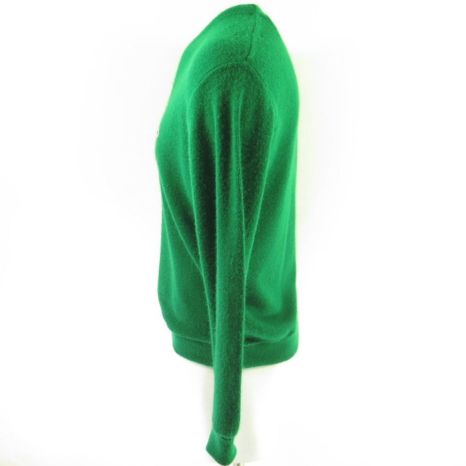 Vintage 70s Izod Lacoste Green Cardigan Sweater Mens L