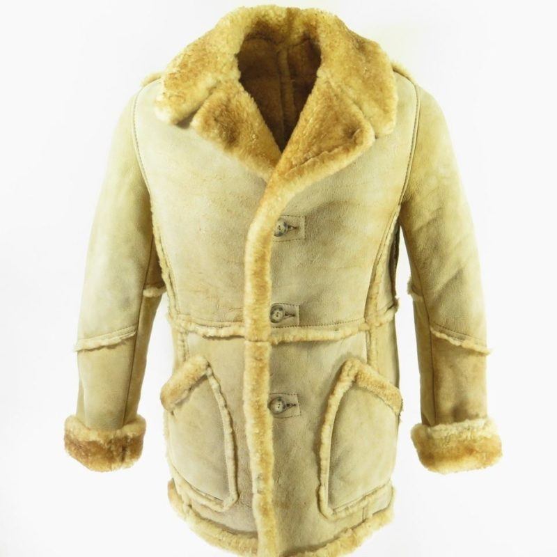 Vintage 80s Marlboro Man Shearling Coat Mens 42 Sheepskin Western ...