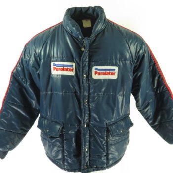 Vintage 80s Purolater Racing Jacket Mens L Great Lakes Puffy Blue ...