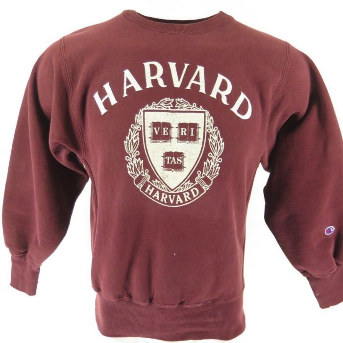 Vintage 90s Harvard University Crest Sweatshirt M Champion Crimson ...
