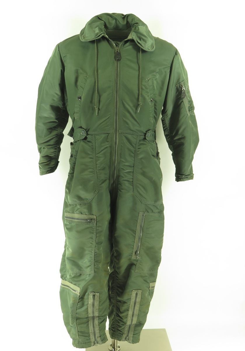 Vintage 60s CWU-1/P Flight Suit mens Large Short USAF Military Rayon  Coveralls