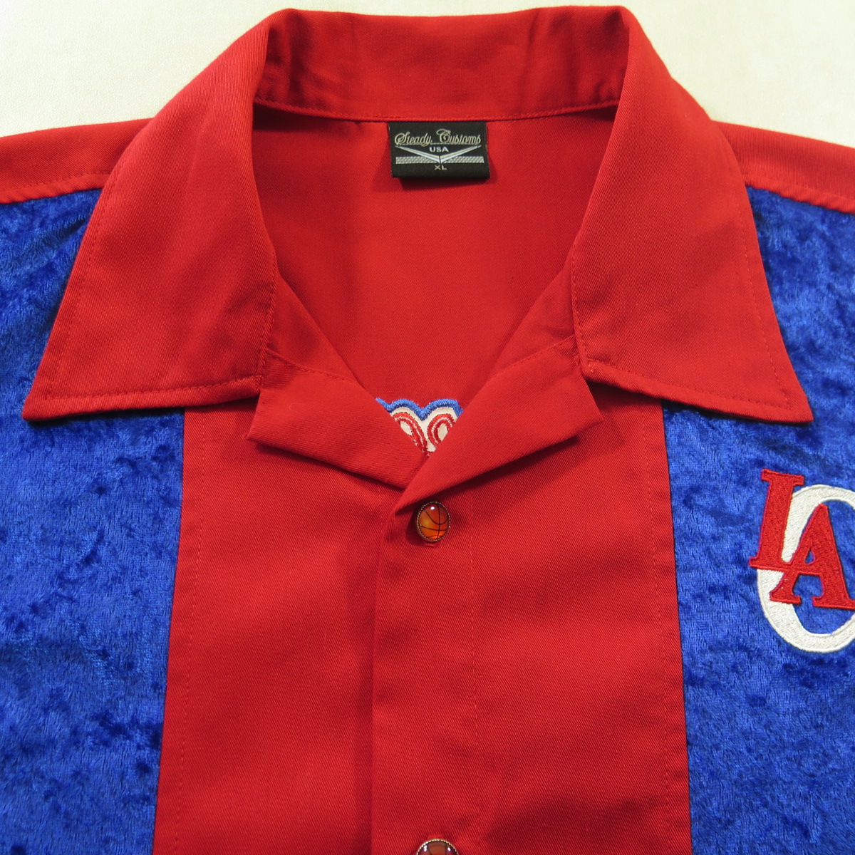 Clippers Basketball Foundation Bowling Shirt XL Charity Red Blue