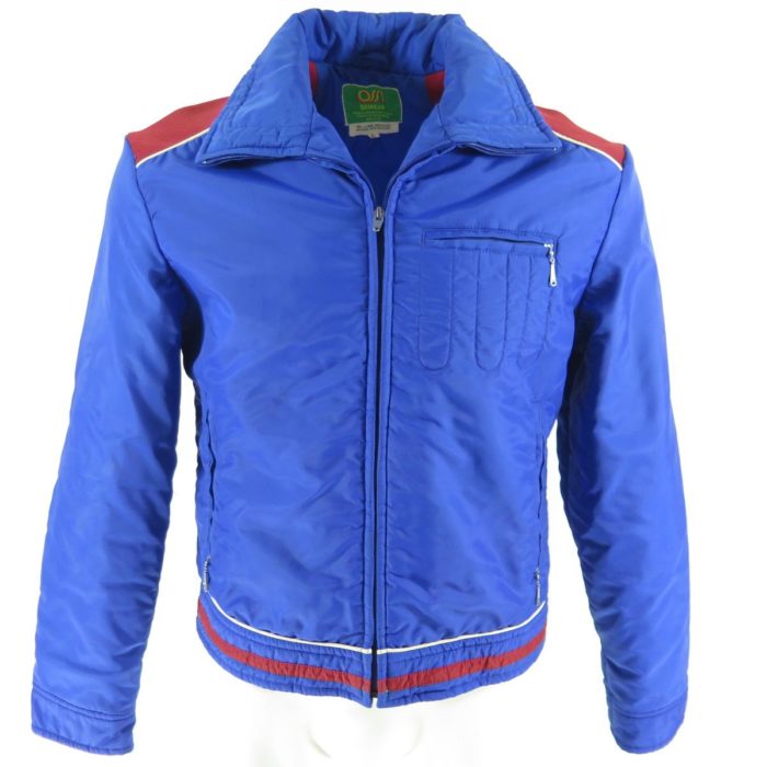 Vintage 80s Ossi Ski Jacket Mens L Retro Puffy Puffer Time Machine Blue ...
