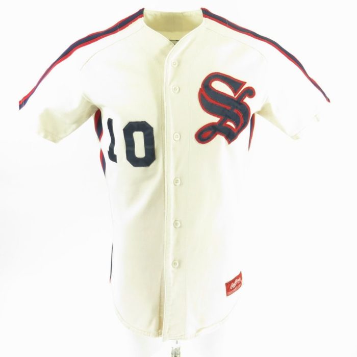 Vintage 60s Sox Rawlings Baseball Jersey Shirt 42 Cappy USA Sports