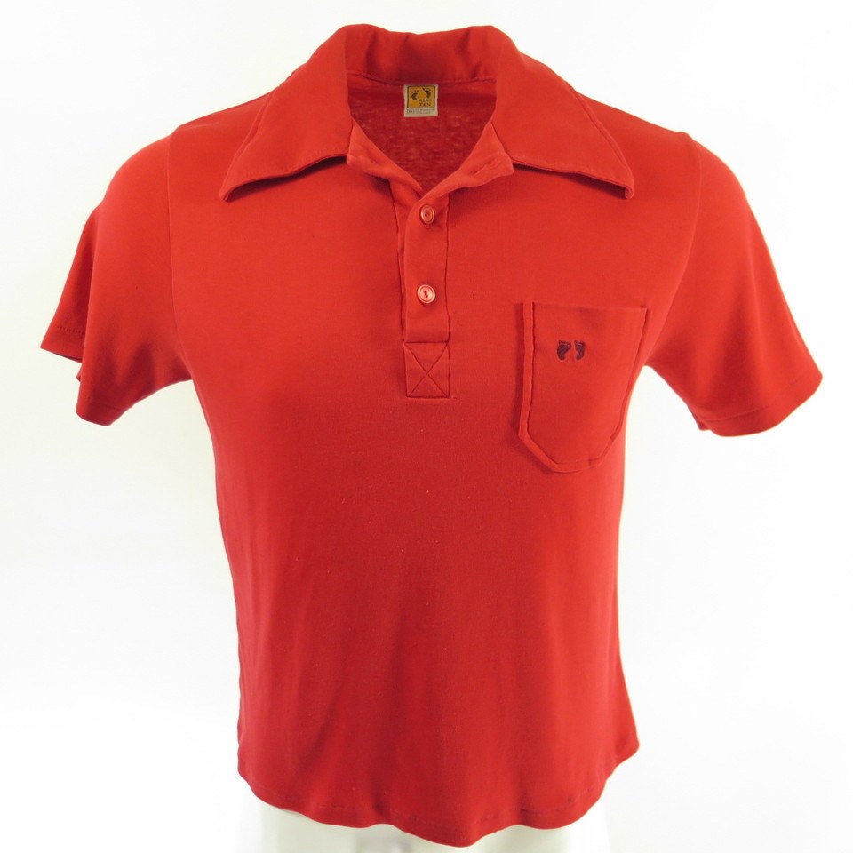 Vintage 60s Hang Ten Polo Shirt Mens XL Red Surf Skate | The Clothing Vault