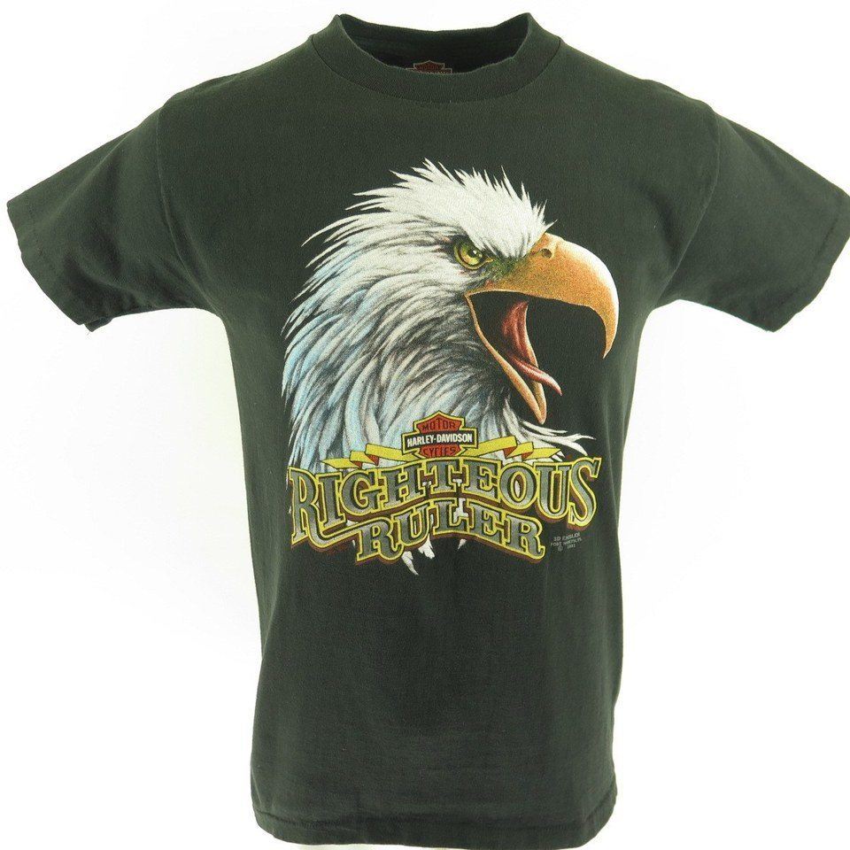 Vintage 90s 3D Emblem Harley Davidson Shop T-shirt M Eagle