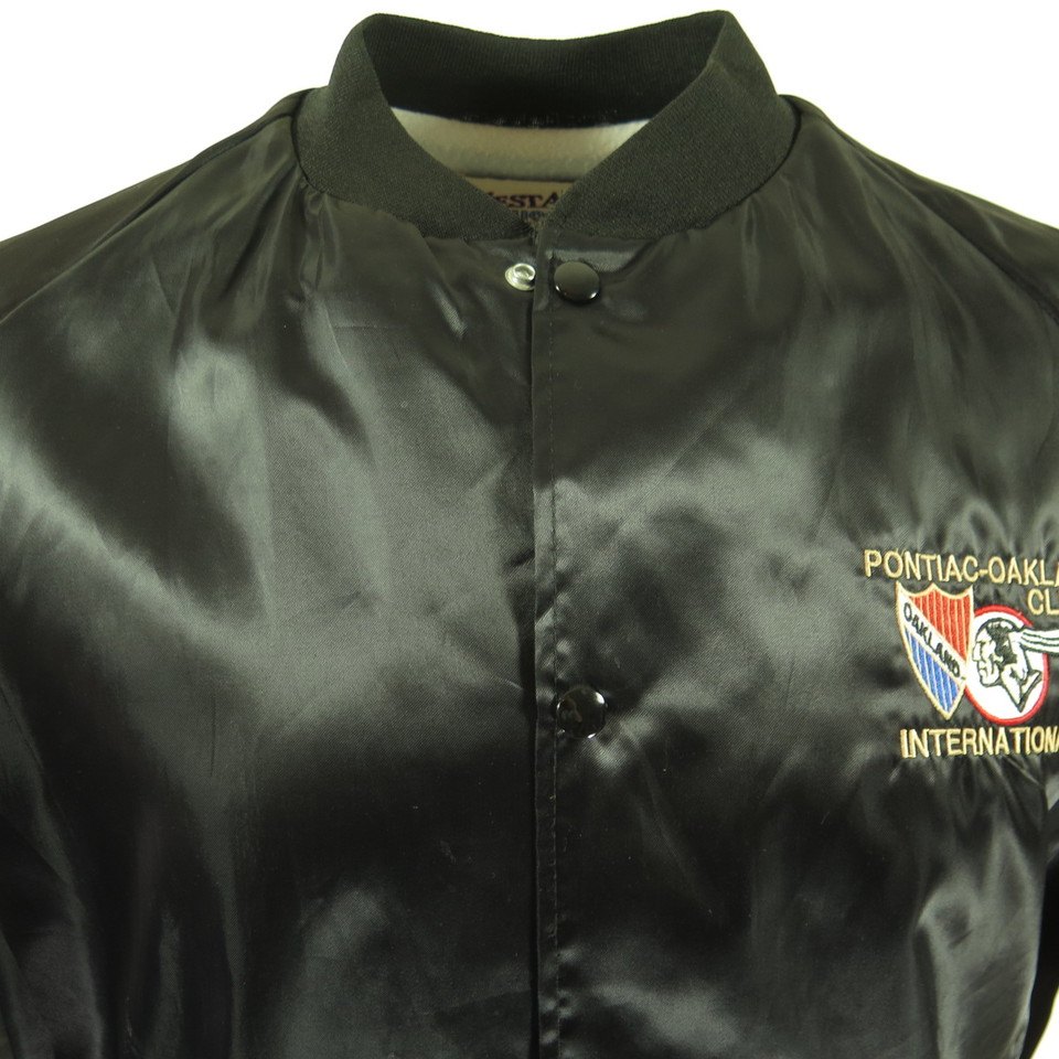 Vintage 80s Pontiac Car Club Jacket Large Oakland California Black