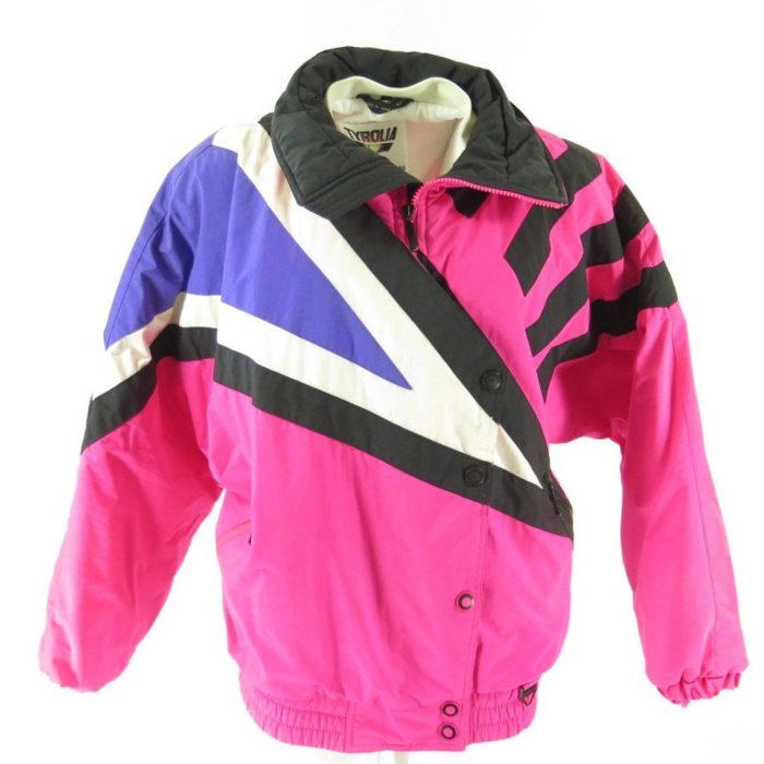 Vintage 80s Retro Puffy Pink Ski Jacket Womens 10 Tyrolia Head Bright ...
