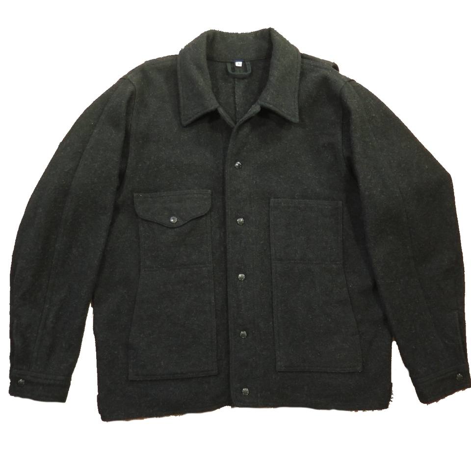 Vintage 80s CC Filson Mackinaw Coat XL Jacket Style 82 Wool Charcoal Gray