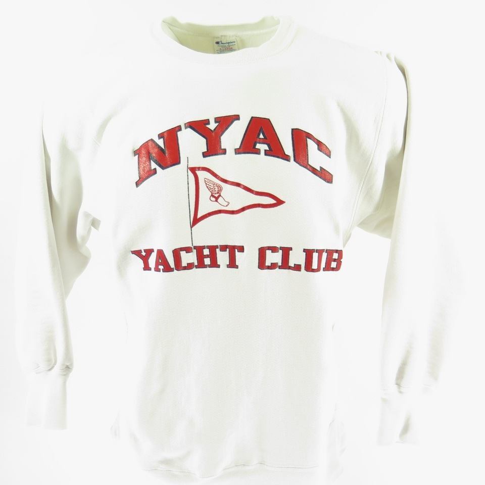 Vintage 80s NYAC Yacht Club P-Wing Champion Sweatshirt Mens XL Reverse Weave