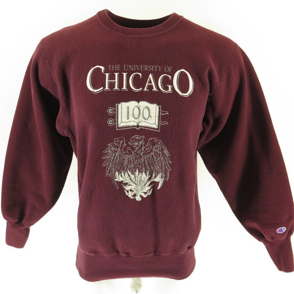 University of Chicago Champion Women Crew Neck Sweatshirt Sweater 