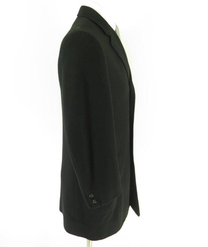 Vintage 60s Cashmere Alpaca Coat Overcoat Mens 38 Medium Black Regular ...