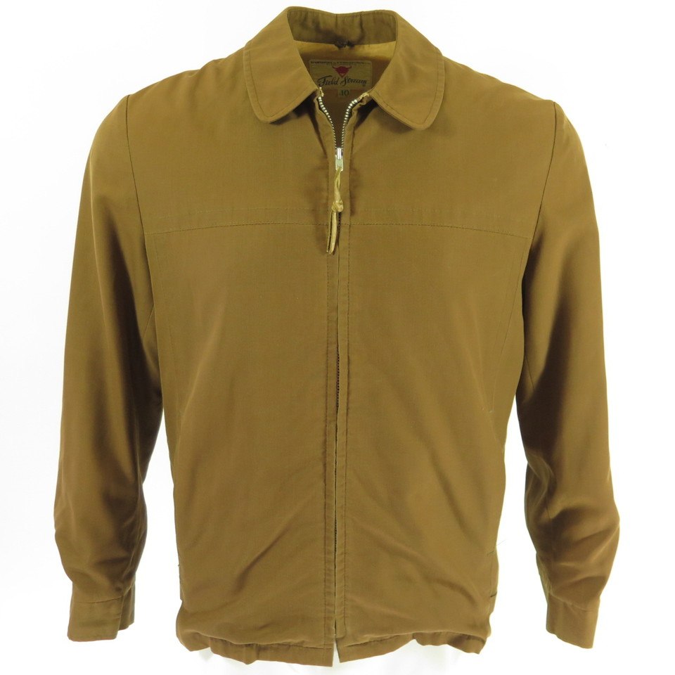 Vintage 50s Field & Stream Jacket Mens 40 Iridescent Liner Brown Shell