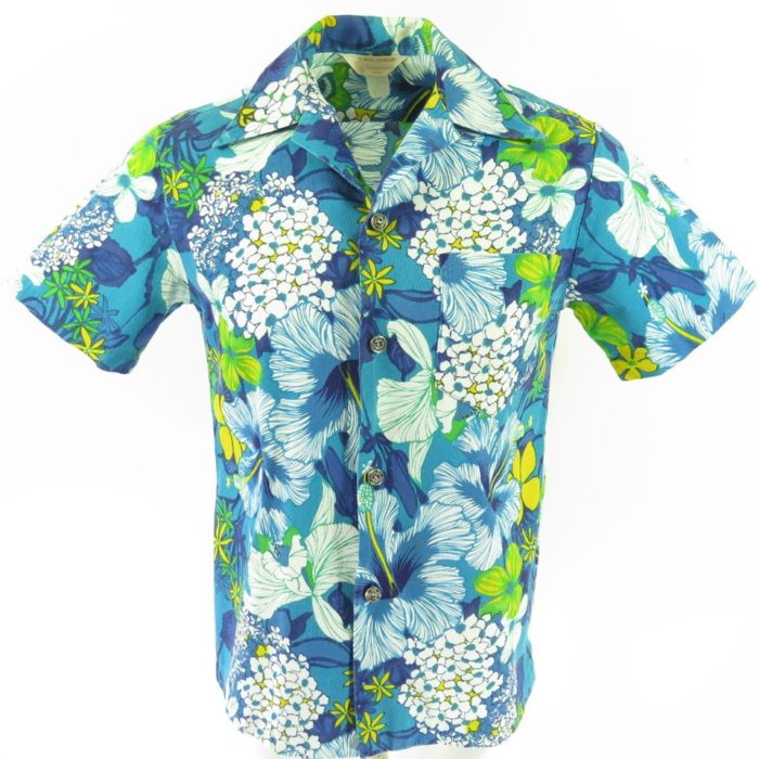 Vintage 60s Royal Hawaiian Shirt Mens L Floral Metal Japanese Button ...