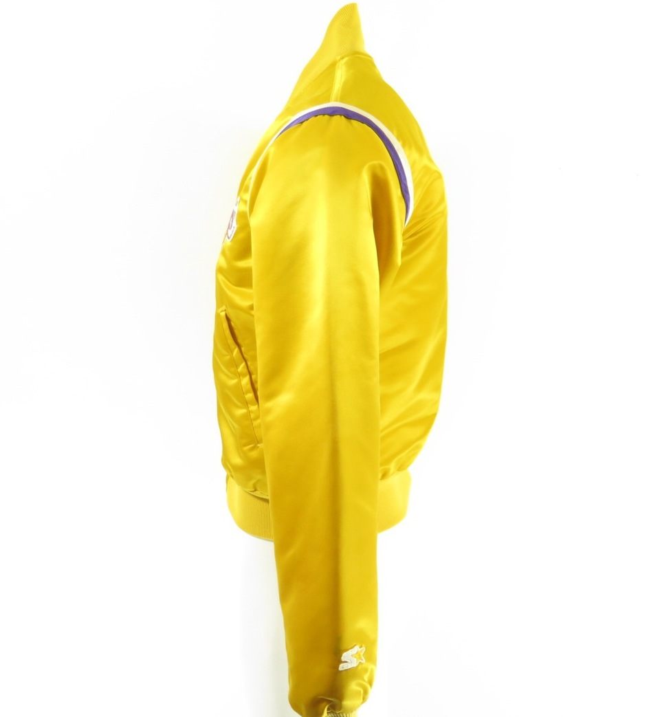 Los Angeles Lakers Vintage 80s Starter Satin Bomber Jacket - Yellow NBA  Basketball Coat - Made in USA - Size Men's Large - Free Shipping