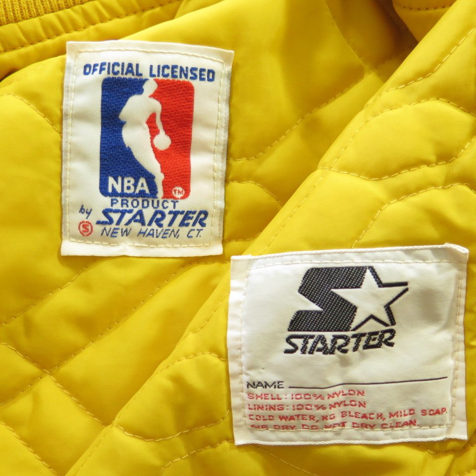 Los Angeles Lakers Vintage 80s Starter Satin Bomber Jacket - Yellow NBA  Basketball Coat - Made in USA - Size Men's Large - Free Shipping