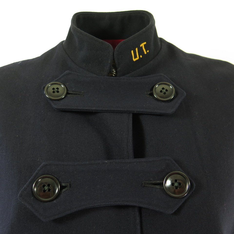 Vintage 40s All Wool Nurses Cape Women UT Navy Blue Red