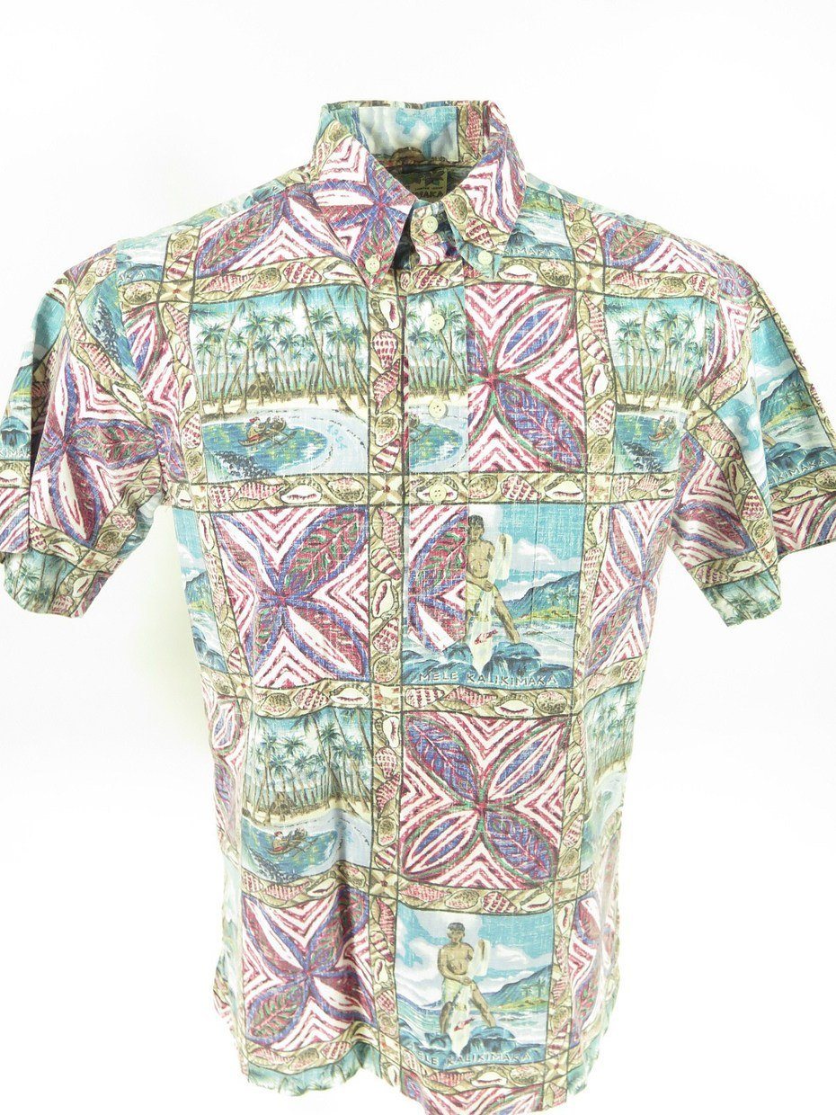 Vintage 90s Reyn Spooner 1994 Hawaiian Mens Shirt M Mele