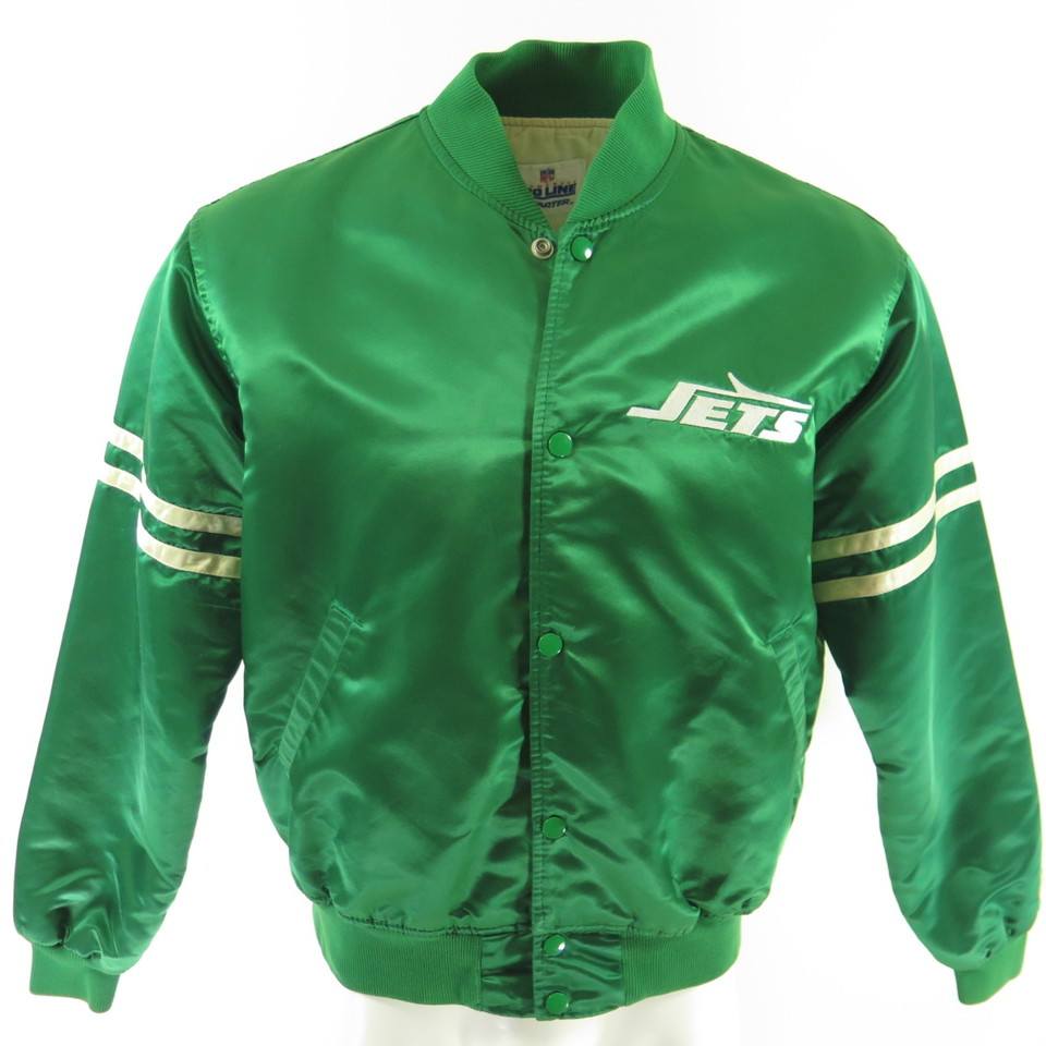 Vintage 80s NY Jets Starter Satin Jacket L NFL Football Green Proline New  York