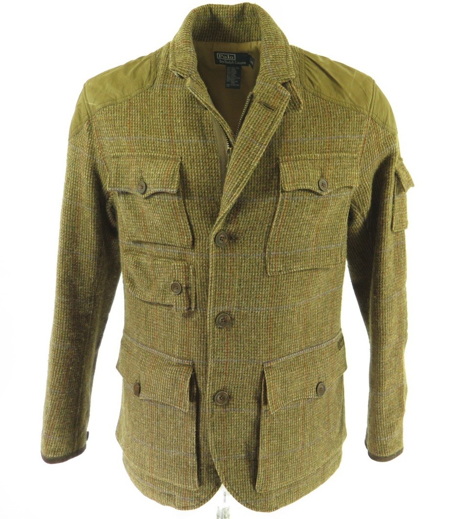 Polo Ralph Lauren Sportsmen RLPC Tweed Field Coat Mens 40 L Wool Pockets  Patches | The Clothing Vault