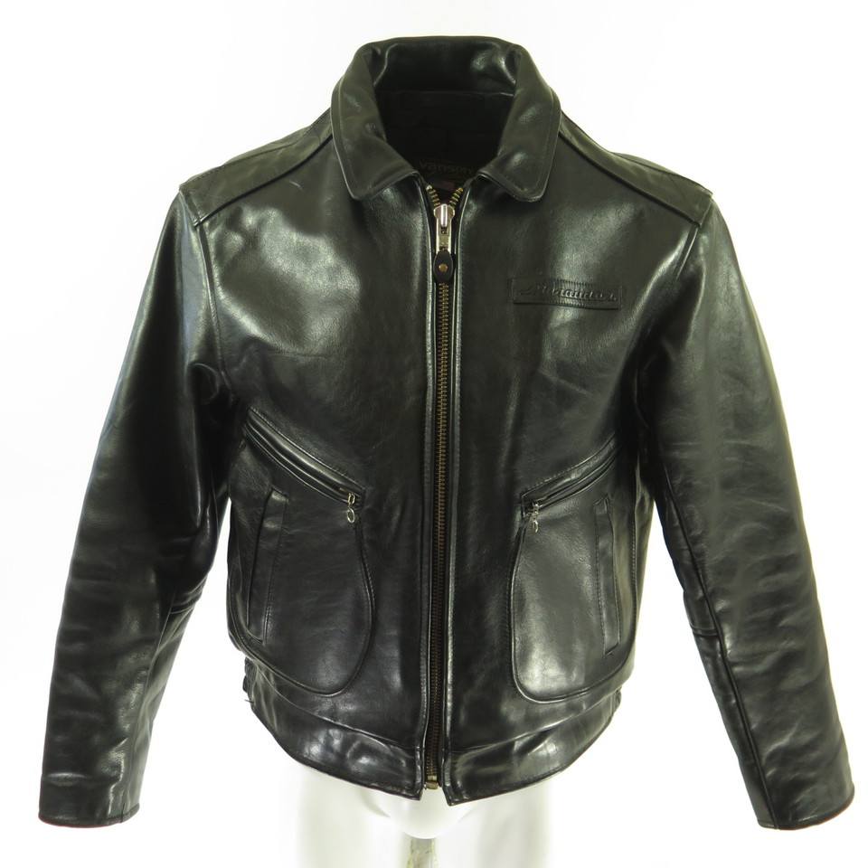 Vintage 80s Vanson Marauder Biker Leather Jacket Mens 42 Black D ...