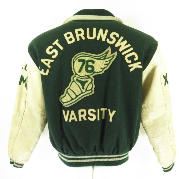 Vintage 70s Track Team Varsity Jacket Mens 42 Winged Foot Chenille 