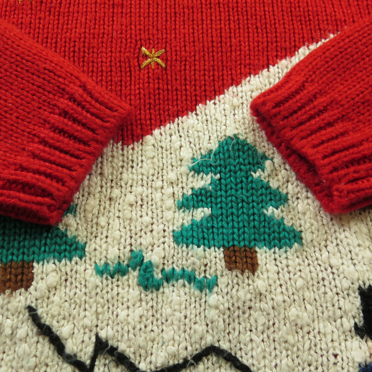 Vintage 80s Ugly Christmas Sweater Unisex Small Red Horse Sleigh Ride ...