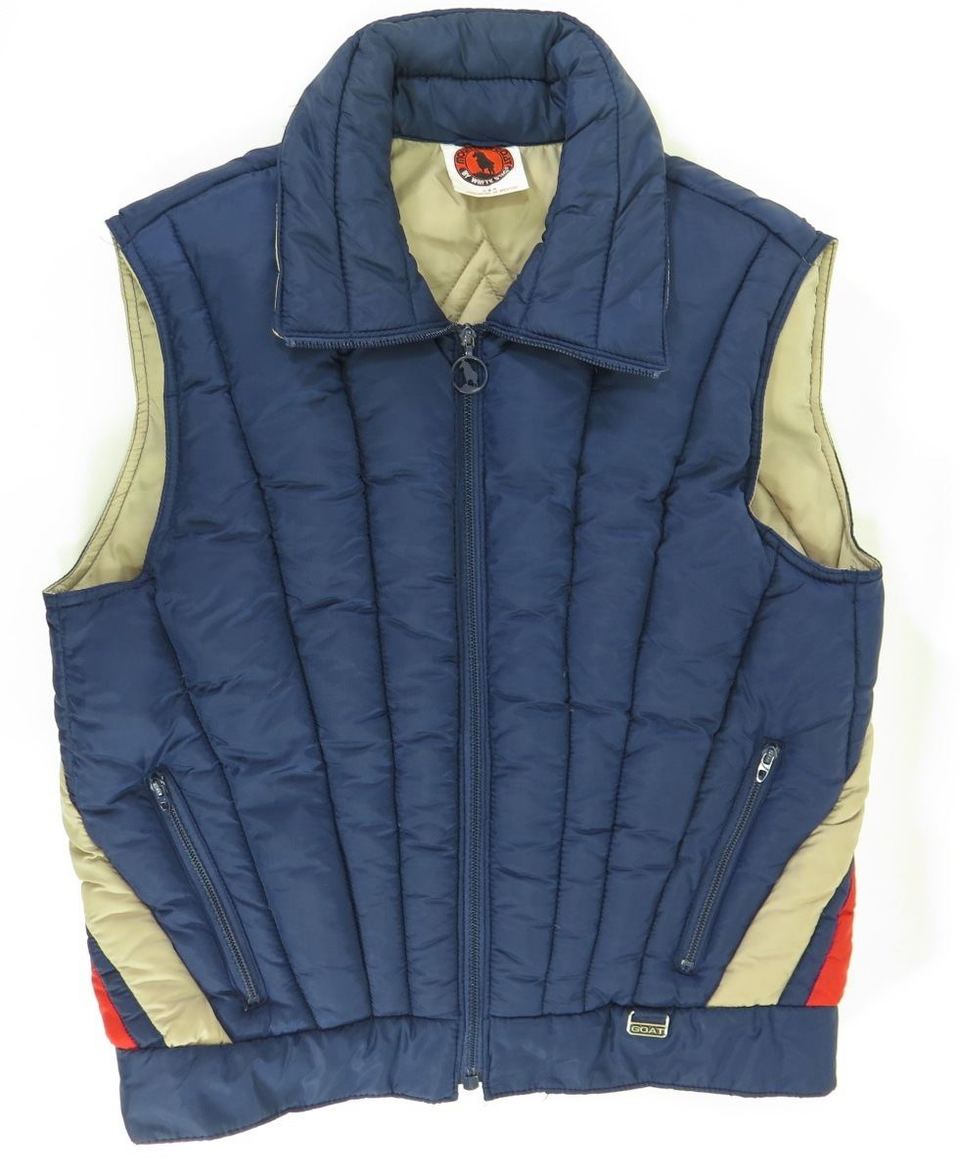 Vintage 80s Puffy Ski Vest Mens S Deadstock Mountain Goat Down | The ...