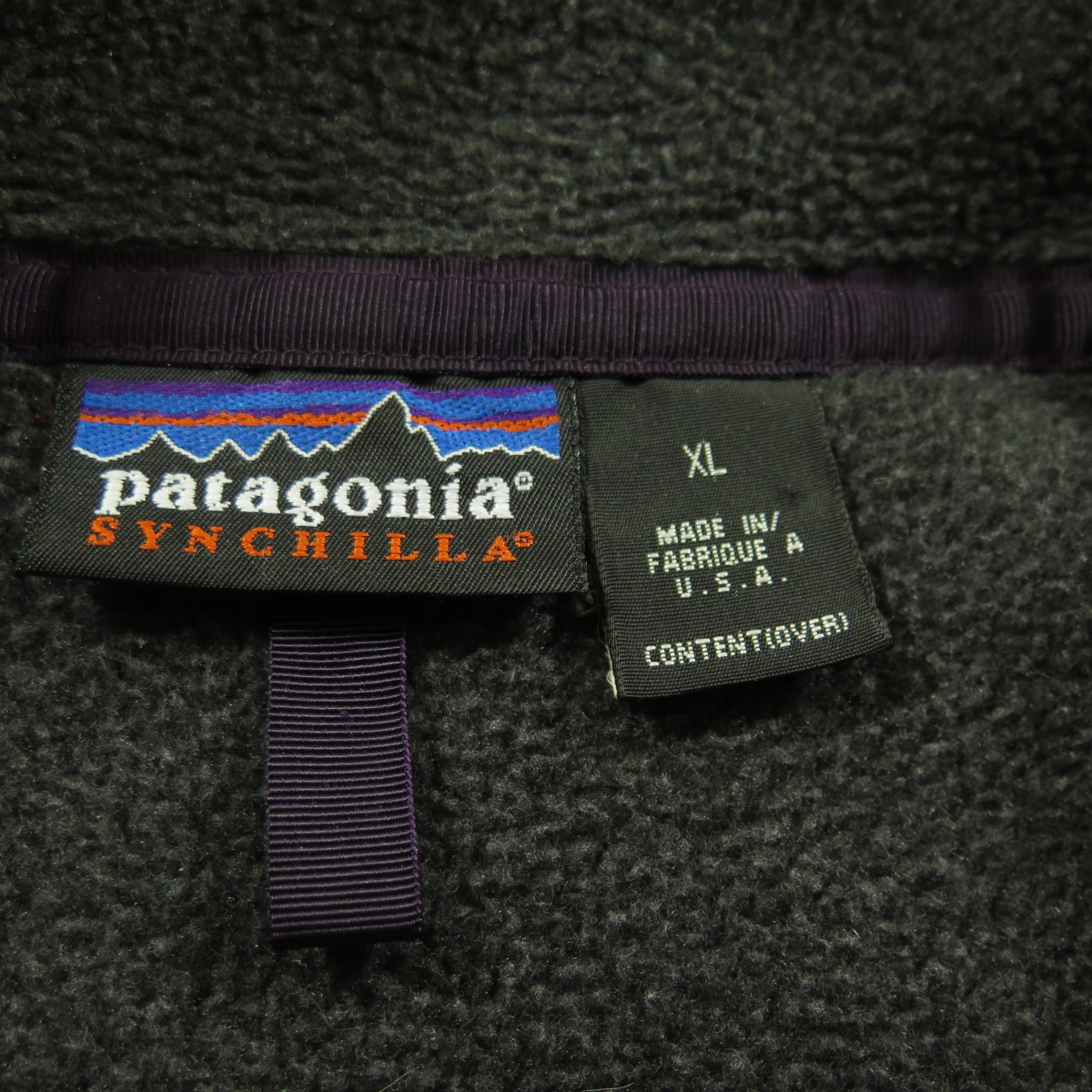 Vintage 90s Patagonia Fleece Jacket Mens XL Charcoal Synchilla USA