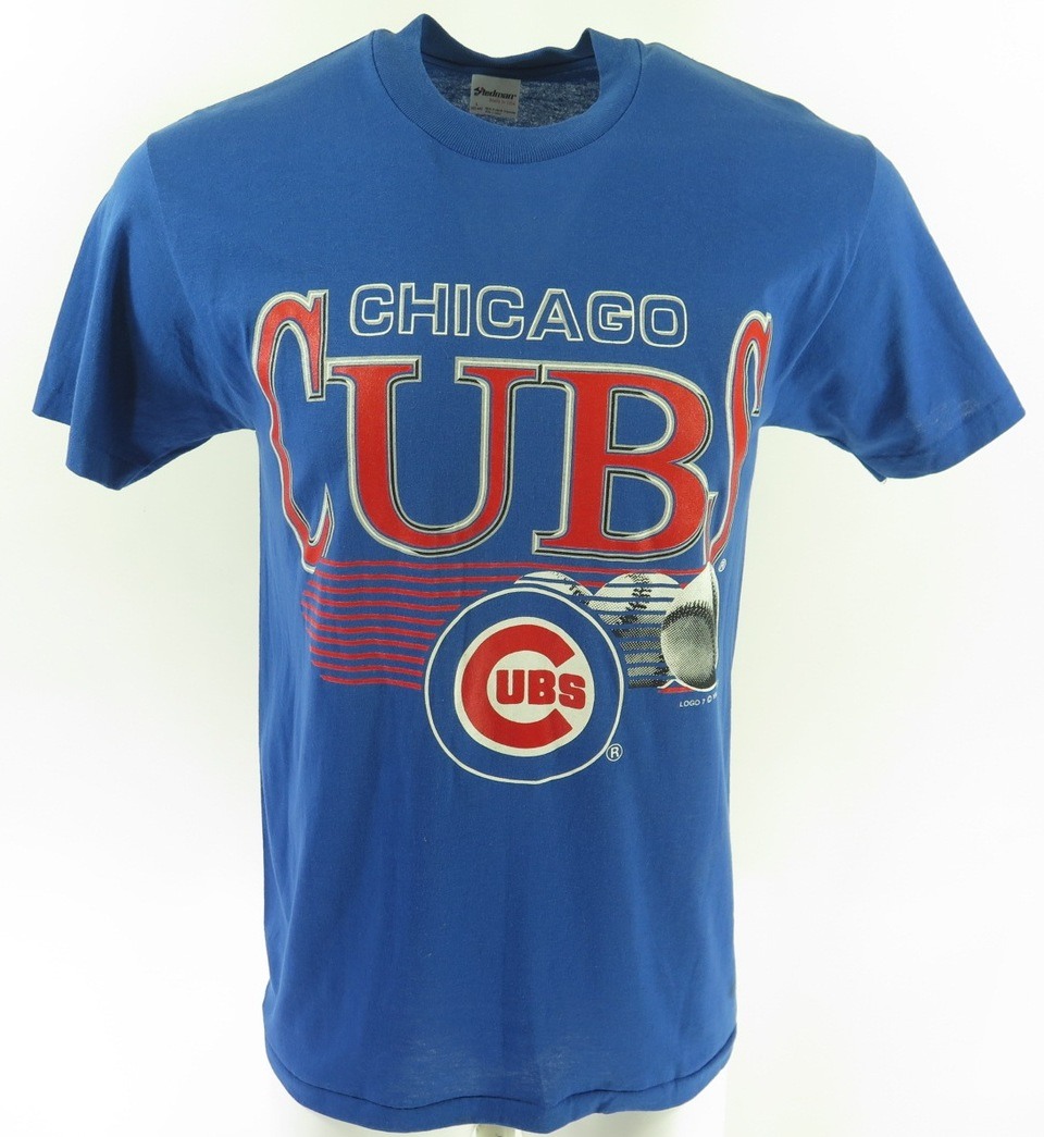 Size XXL Free Shipping to USA | Vintage 1990s Single Stitch Blue T-Shirt Logo 7 Tag Chicago Cubs Wild Card Game 1998 Graphic Tee