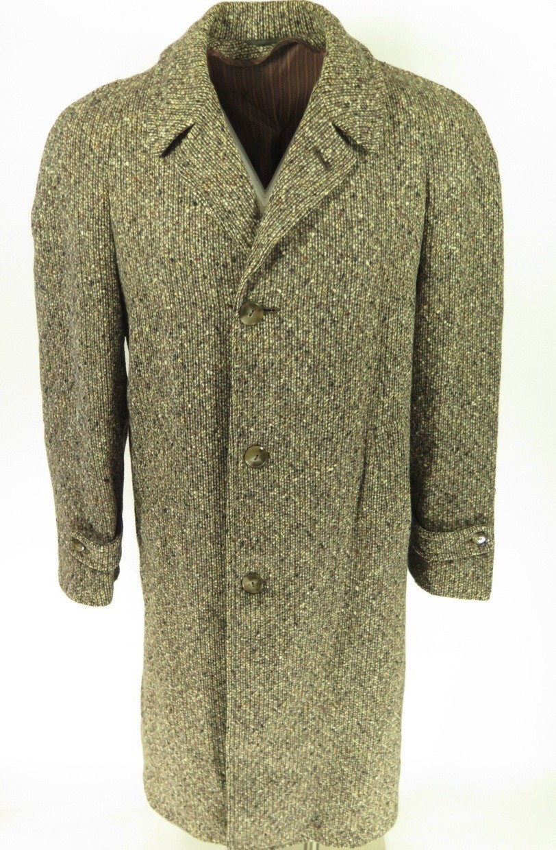Vintage 50s Nubby Fleck Overcoat Coat Mens 42 R Wool USA Union Made ...