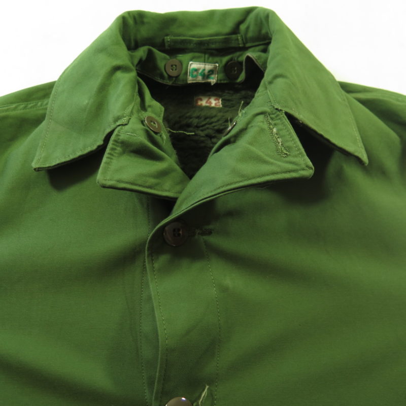 Vintage 60s Swedish Military Jacket Coat C42 Medium Fleece Liner Canvas
