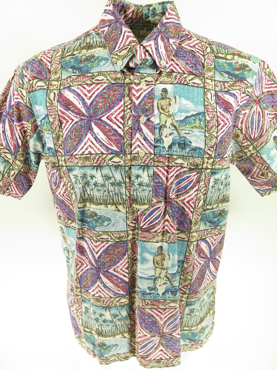 Vintage 90s Reyn Spooner 1994 Hawaiian Shirt L Mele Kalikimaka Island ...