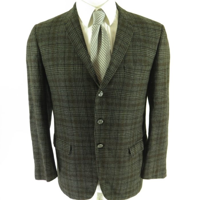 Vintage 50s 100% Cashmere Sport Coat Jacket Mens 40 R Plaid Union Made ...