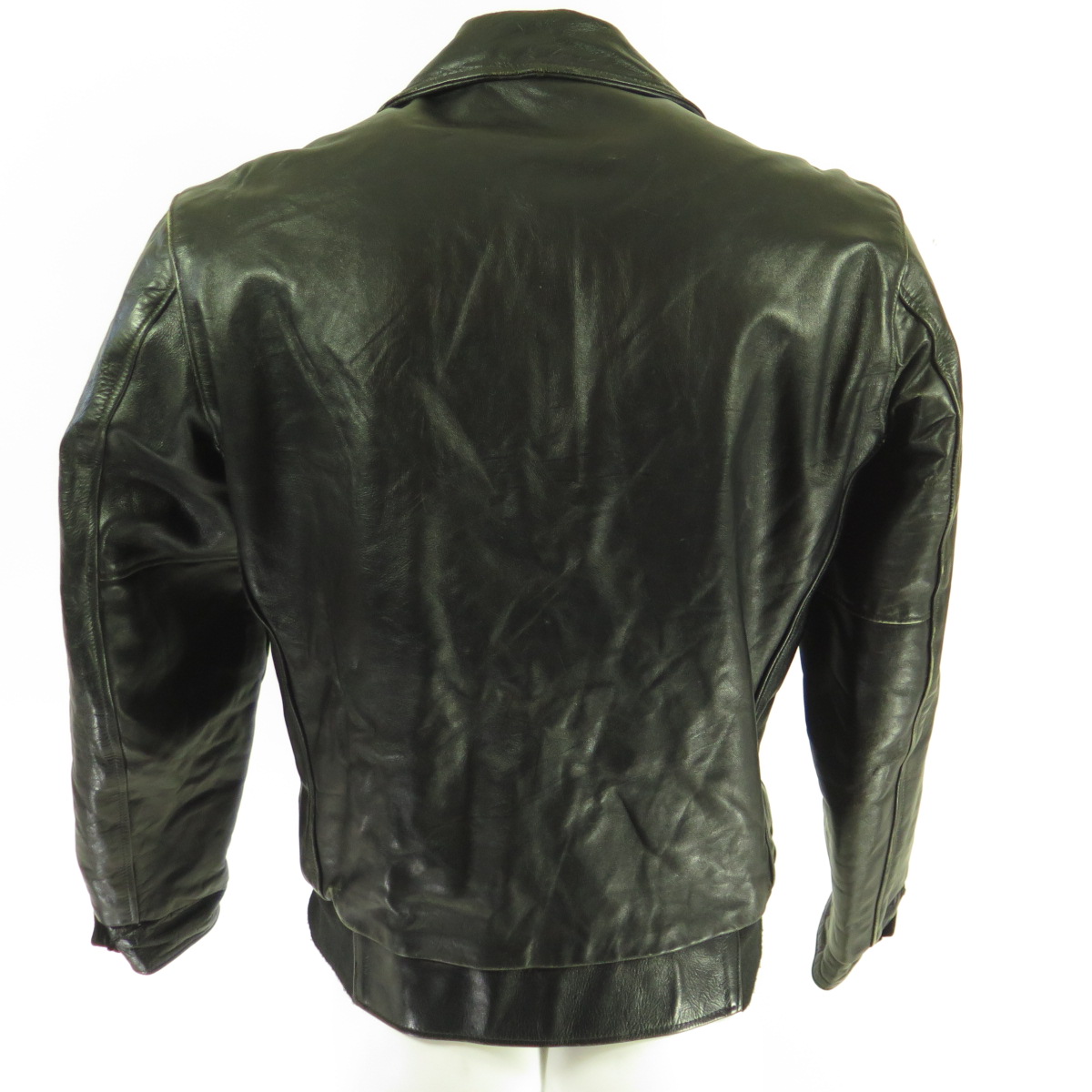 Vintage 60s Oakbrook Leather Jacket Medium Black Talon Biker Classic ...