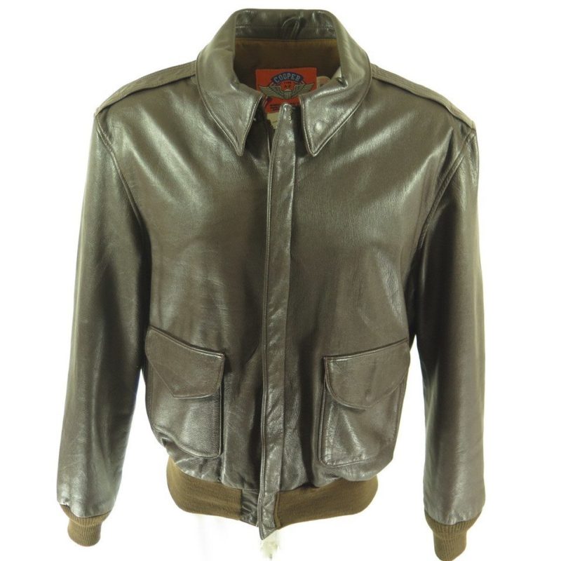 Vintage 80s Cooper Leather Type A-2 Jacket 46 Long Flight Goatskin ...