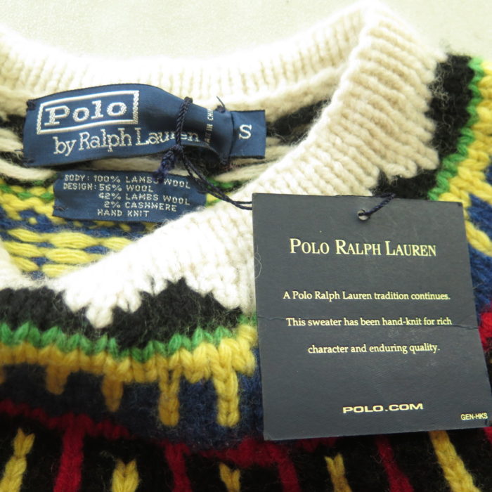 Polo Ralph Lauren Hand Knit Wool Sweater Small New Cashmere Blend