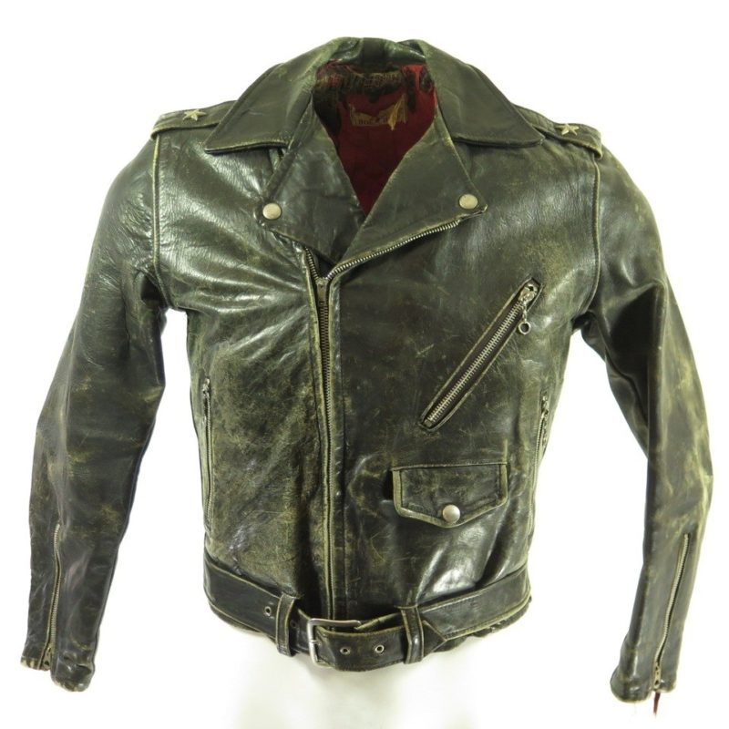 Vintage 50s Horsehide Leather Motorcycle Jacket S Wild One Marlon ...