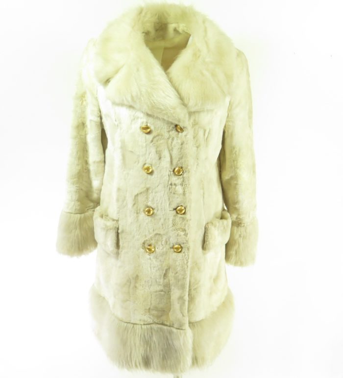 White Chimera Coat Vintage 1960s Princess Coat Cream Faux Fur 60s Coat 