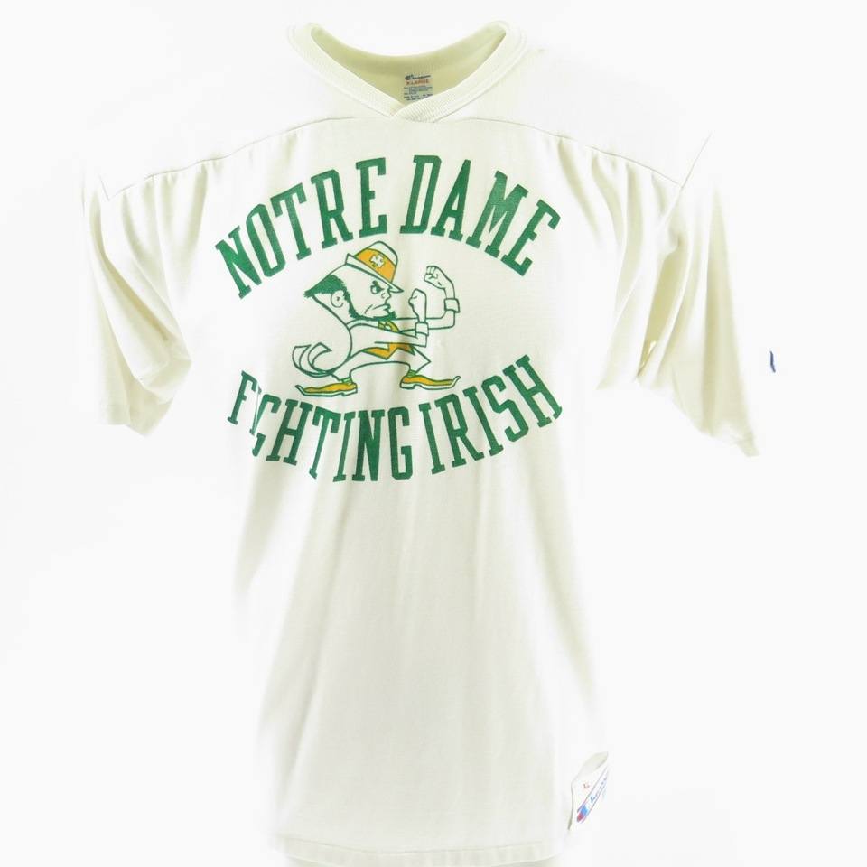 Vintage 80s Notre Dame Durene T-Shirt Champion XL Fighting Irish
