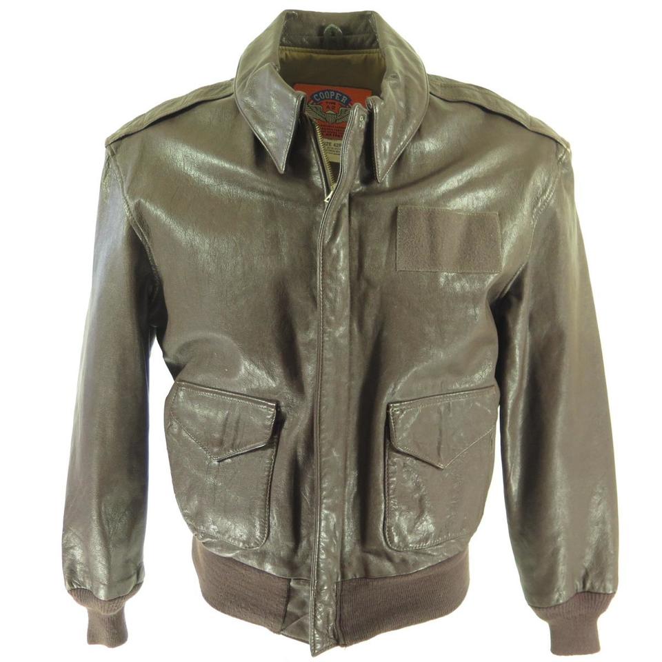 Vintage 80s A 2 Leather Er Jacket Cooper Flight 42 Goatskin Cooper Type A 2 Goatskin Leather Jacket H12x