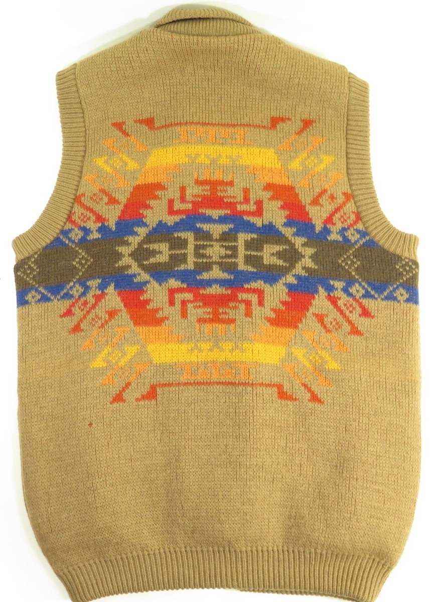 Vintage 80s Pendleton Southwestern Sweater Vest Sherpa Western