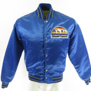 Vintage 90s Denver Nuggets Jacket Starter Satin Rainbow Logo Basketball ...